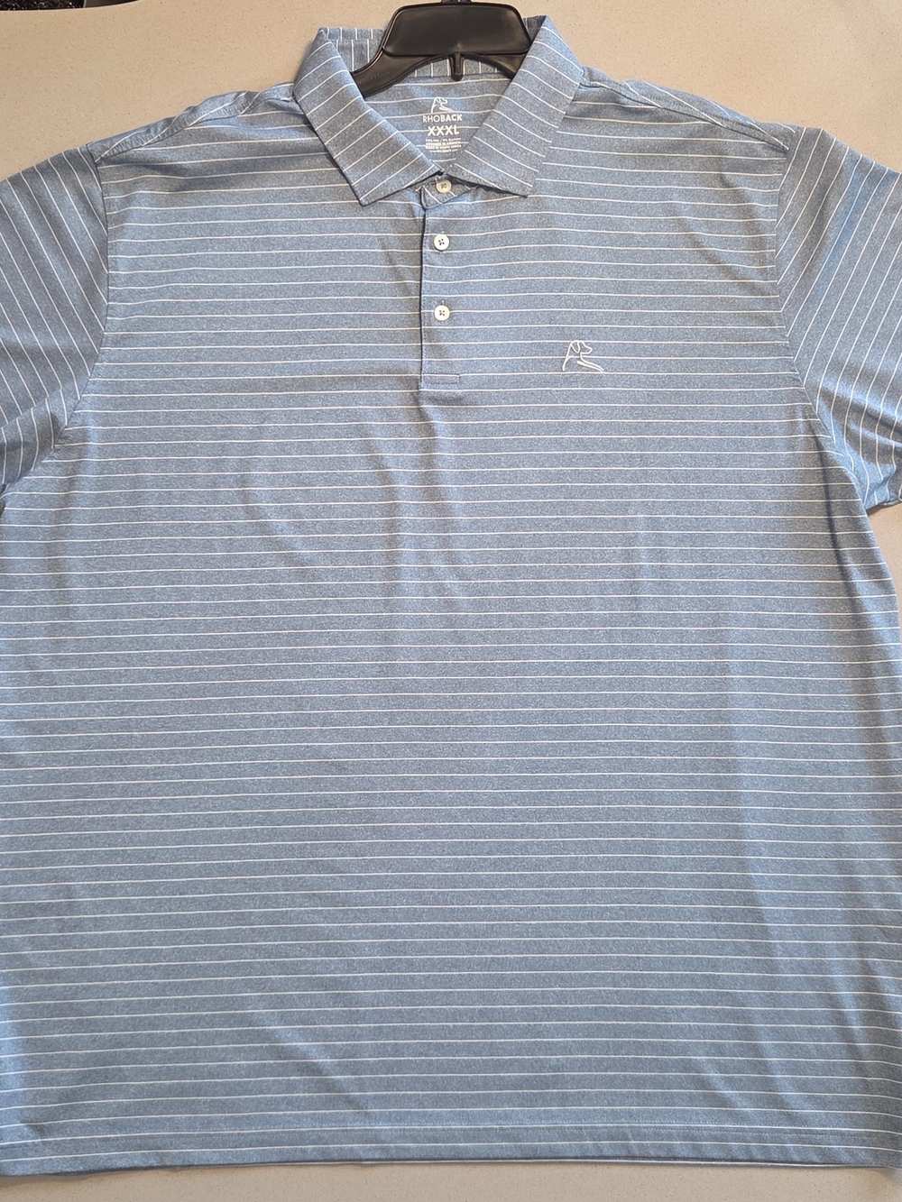 Rhoback Light Blue Striped Polo